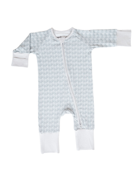 Herringbone Pajama Zip Romper