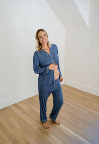 Slate Blue Women's Bamboo Pajama Set