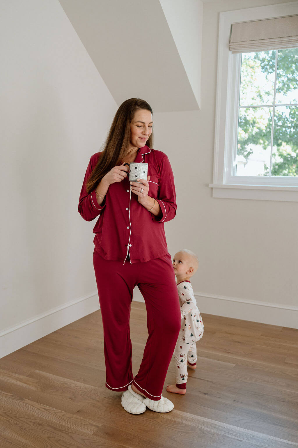Bambupyjamas för dam - Röd