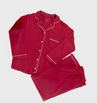 Bambupyjamas för dam - Röd