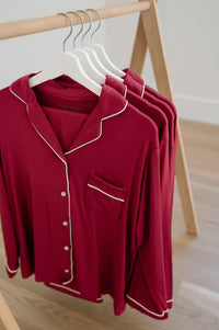 Bambupyjamas för dam - Röd